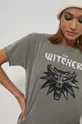 zielony T-shirt bawełniany damski z kolekcji The Witcher zielony