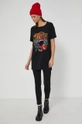 T-shirt bawełniany z nadrukiem The Rolling Stones czarny czarny