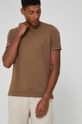 brązowy T-shirt męski z bawełny organicznej brązowy Męski