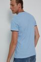 T-shirt męski slim w drobny wzór niebieski jasny niebieski