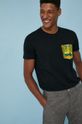 czarny T-shirt męski z bawełny organicznej by Justyna Frąckiewicz, Summer Posters, czarny Męski