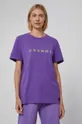 T-shirt bawełniany z nadrukiem unisex fioletowy fioletowy