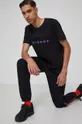 T-shirt bawełniany z nadrukiem unisex czarny Męski