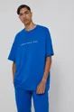 T-shirt unisex bawełniany z nadrukiem niebieski <p>100 % Bawełna</p>