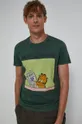 T-shirt bawełniany męski Garfield zielony zielony