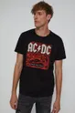 T-shirt bawełniany męski z nadrukiem AC/DC czarny czarny