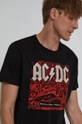 T-shirt bawełniany męski z nadrukiem AC/DC czarny