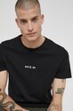 T-shirt bawełniany z nadrukiem czarny czarny RW21.TSM507