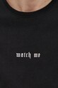 T-shirt bawełniany z nadrukiem czarny RW21.TSM507 czarny