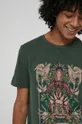 T-shirt z bawełny organicznej męski z nadrukiem zielony 100 % Bawełna organiczna