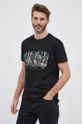 czarny T-shirt męski bawełniany by Natalia Szwed czarny Męski