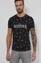 czarny T-shirt bawełniany męski z kolekcji The Witcher czarny