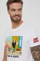 biały T-shirt bawełniany męski z nadrukiem Johny Bravo biały