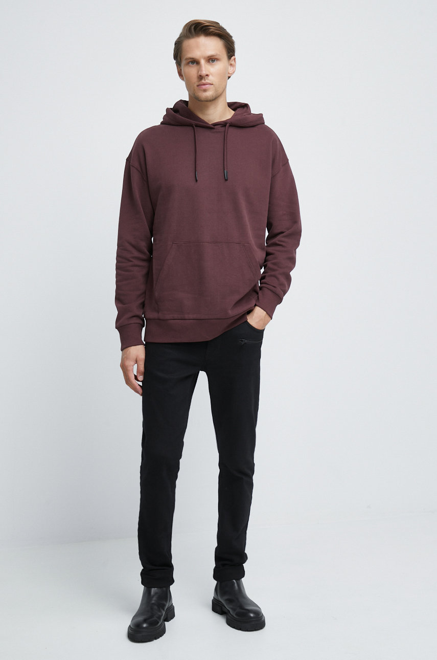 Bluza męska gładka bordowa mahoniowy