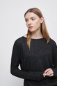 Longsleeve damski z melanżowej dzianiny szary szary RW22.BUD050