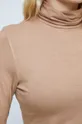 Tričko s dlhým rukávom dámske béžová farba Dámsky
