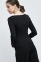 Odzież Longsleeve bawełniany damski gładki z domieszką elastanu czarny RW22.BUD501 czarny