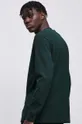 Bavlnené tričko s dlhým rukávom pánske z hladkej látky zelená farba  100% Bavlna