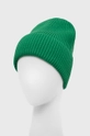 Czapka beanie z wiskozą zielona zielony