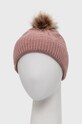 Čiapka dámska z hladkej pleteniny ružová farba RW22.CAD803 ružová RW22