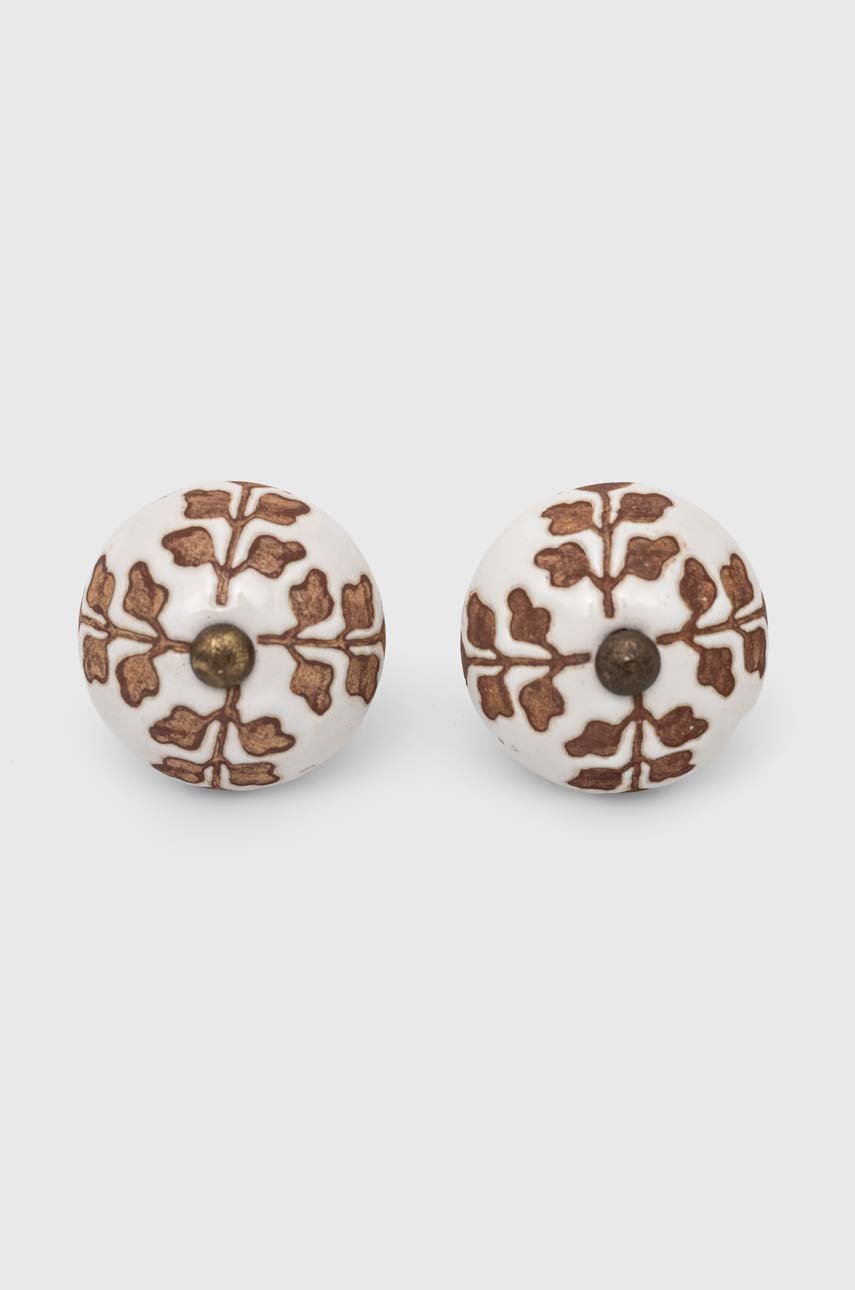 Uchwyt do mebli z porcelany (2-pack) kolor brązowy złoty brąz