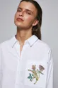 Košeľa dámska s potlačou by Olaf Hajek biela farba Dámsky