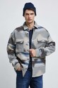 Koszula z domieszką wełny męska z kołnierzykiem klasycznym kolor multicolor RW22.KDM901 multicolor RW22