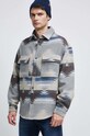 Koszula z domieszką wełny męska z kołnierzykiem klasycznym kolor multicolor multicolor RW22.KDM901