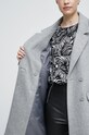 Płaszcz z domieszką wełny damski gładki szary RW22.KPD500