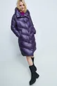Páperový kabát dámsky zateplený fialová farba fialová