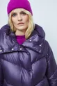 Péřový kabát zateplený fialová barva Dámský
