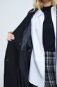 Kabát s prímesou vlny dámsky z hladkej látky čierna farba