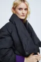 Páperová bunda dámska zateplená čierna farba Dámsky