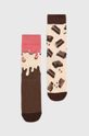 multicolor Skarpetki damskie bawełniane z motywem czekolady (2-pack) kolor multicolor Damski