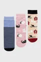 viacfarebná Ponožky dámske bavlnené so vzorom (3-pack) Dámsky