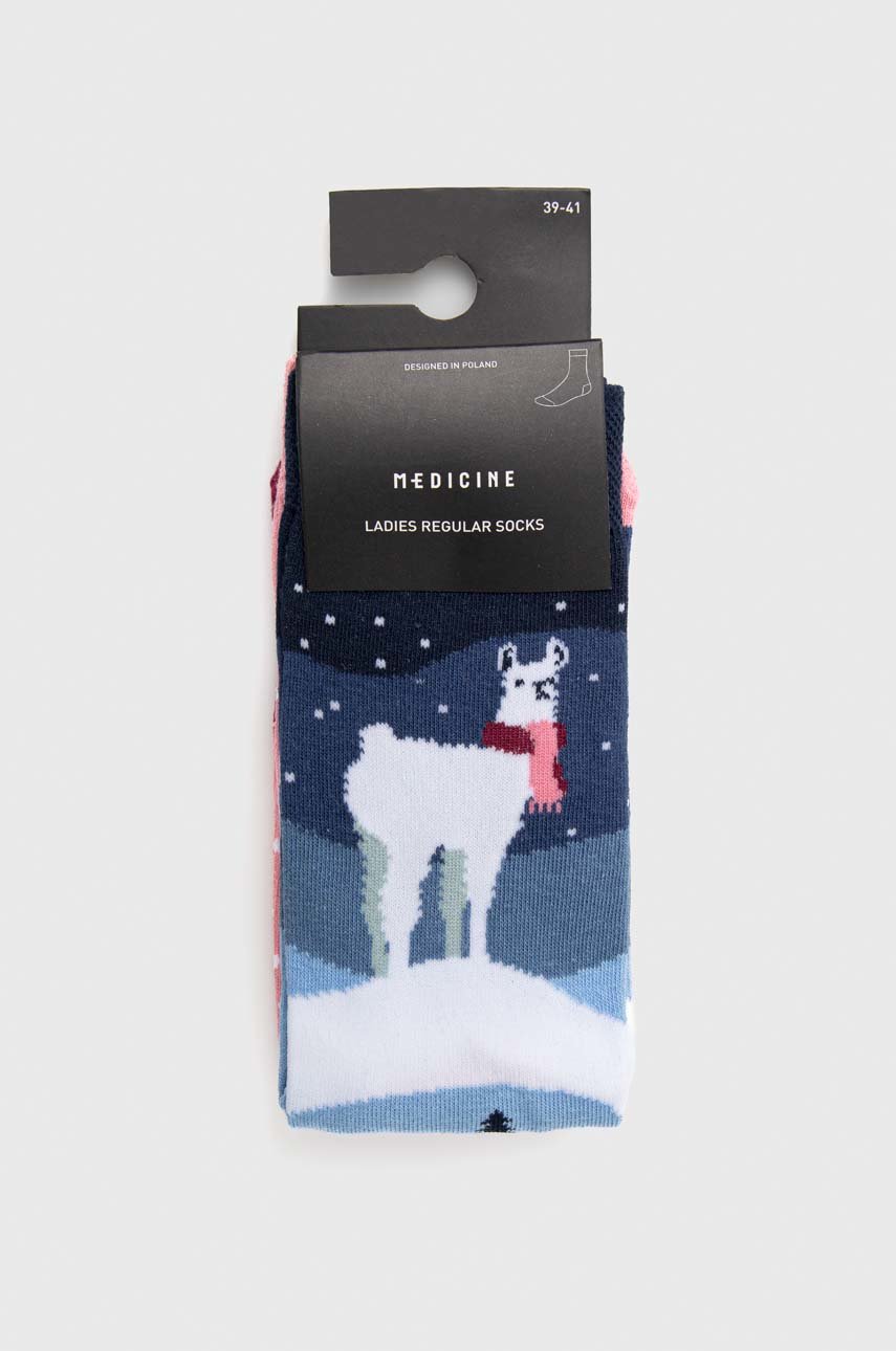 Skarpetki damskie bawełniane wzorzyste (2-pack) kolor multicolor 75 % Bawełna, 20 % Poliamid, 5 % Elastan
