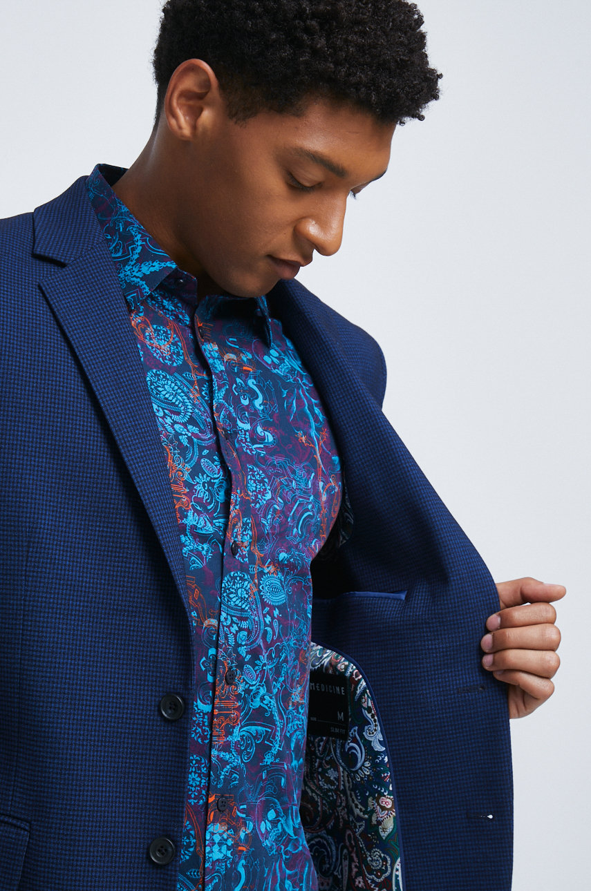 Marynarka męska slim fit granatowa
