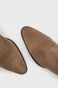 Členkové topánky dámske zo semišovej kože hnedá farba Dámsky