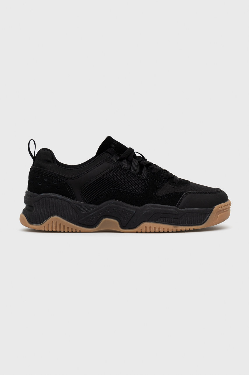 Sneakersy męskie na grubej podeszwie czarne czarny