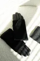 czarny Rękawiczki damskie skórzane kolor czarny