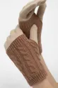 béžová Rukavice dámske z hladkej pleteniny béžová farba Dámsky