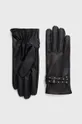 czarny Rękawiczki damskie ze skóry ekologicznej kolor czarny Damski