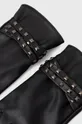 Rukavice dámske z ekologickej kože čierna farba čierna