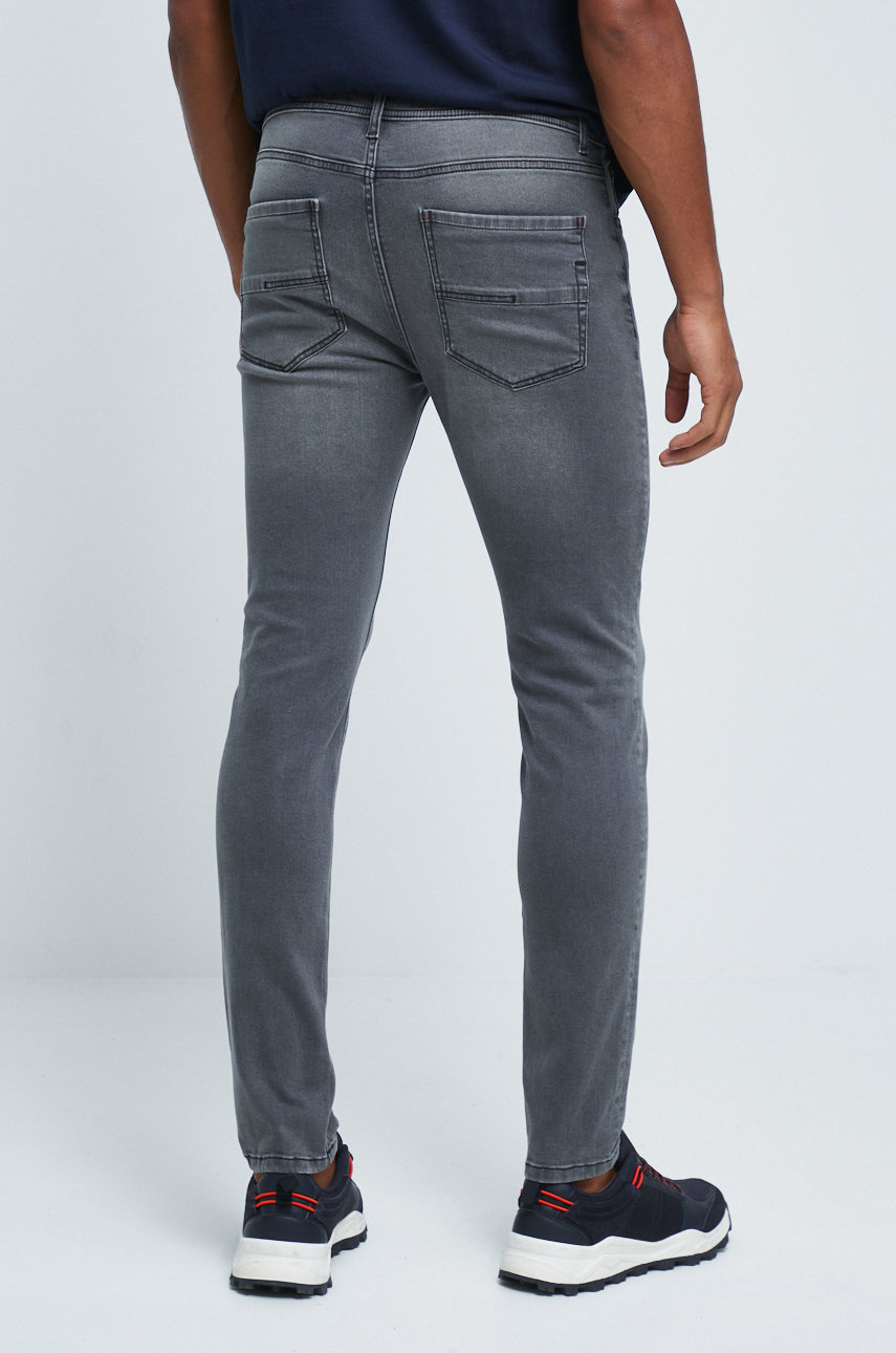 Jeansy męskie slim fit szare grafitowy