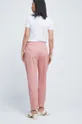 Spodnie damskie proste high waist różowe 95 % Bawełna, 5 % Elastan
