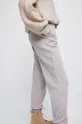 beżowy Spodnie dresowe damskie gładkie kolor beżowy