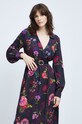 Sukienka damska wzorzysta czarna multicolor RW22.SUD606
