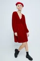 červená Šaty dámske z pleteniny červená farba