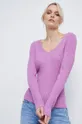fialová Dámsky sveter z hladkej pleteniny