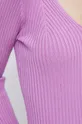Sweter damski prążkowany fioletowy Damski